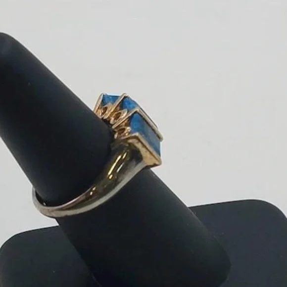 ❤️Estate Vintage London Topaz Sterling ring, size 5.75 - Picture 3 of 7